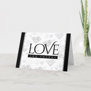 Elegant 60th 75th Diamond Wedding Anniversary Letterpress Thank You Card