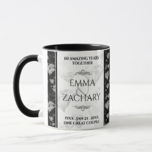 Elegant 60th 75th Diamond Wedding Anniversary Mug