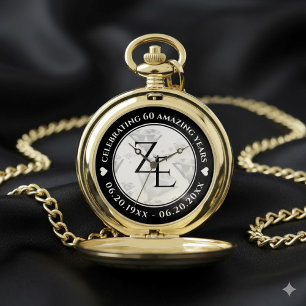 Elegant 60th 75th Diamond Wedding Anniversary Pocket Watch