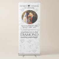 Elegant 60th Diamond Wedding Anniversary Banner, Zazzle