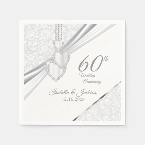 Elegant 60th  75th  Wedding Anniversary Design Napkins