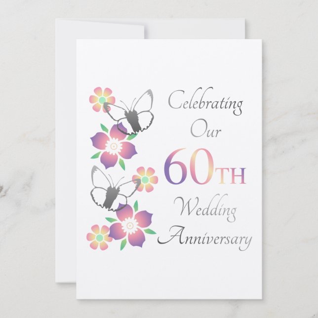 Elegant 60th Anniversary Card (Front)