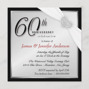 Elegant 60th Annniversary Party Invitations