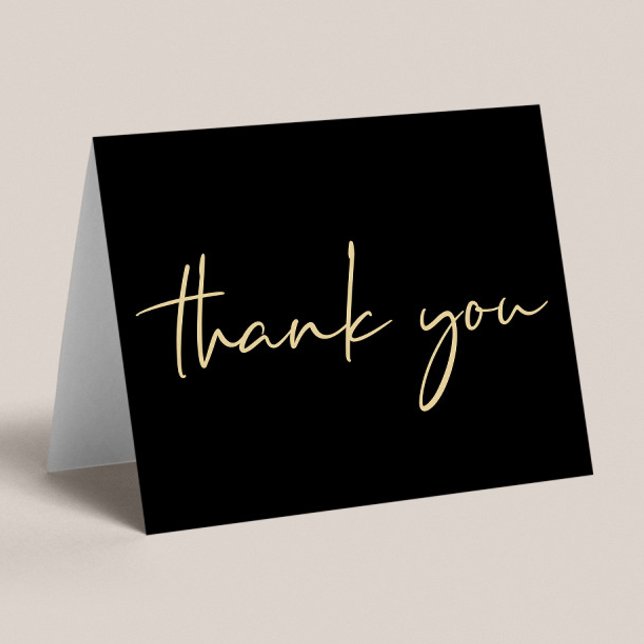Elegant 60th Birthday Black Gold Thank You Card (Creator Uploaded)