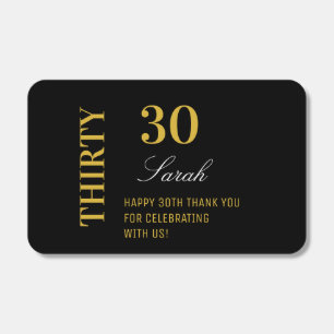 Elegant 60th Birthday Black & Gold Thank You Matchboxes