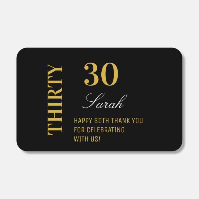 Elegant 60th Birthday Black & Gold Thank You   Matchboxes (Front)
