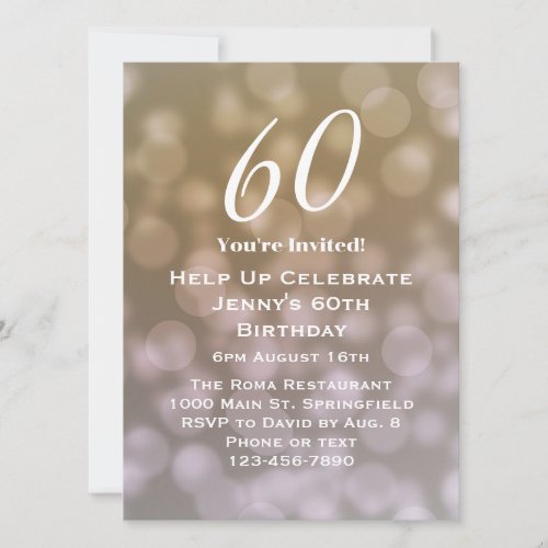 Elegant 60th Birthday Invitation For Her 