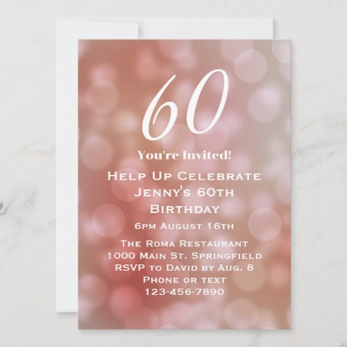 Elegant 60th Birthday Invitation For Her 