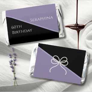 Elegant 60th Birthday Lavender Pearl Bow Hershey's Miniatures