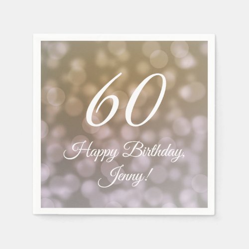 Elegant 60th Birthday Napkins For Her 