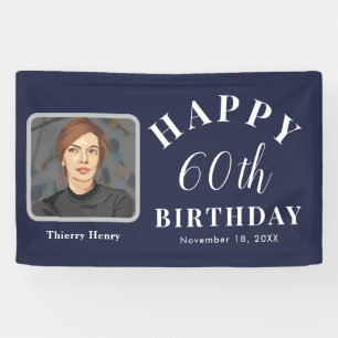 Elegant 60th Birthday Party Banner with Photo