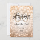 Elegant 60th Birthday Party Copper Glitter Lights
