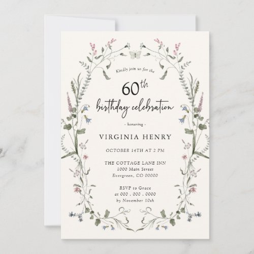 Elegant 60th Birthday Party Invitation