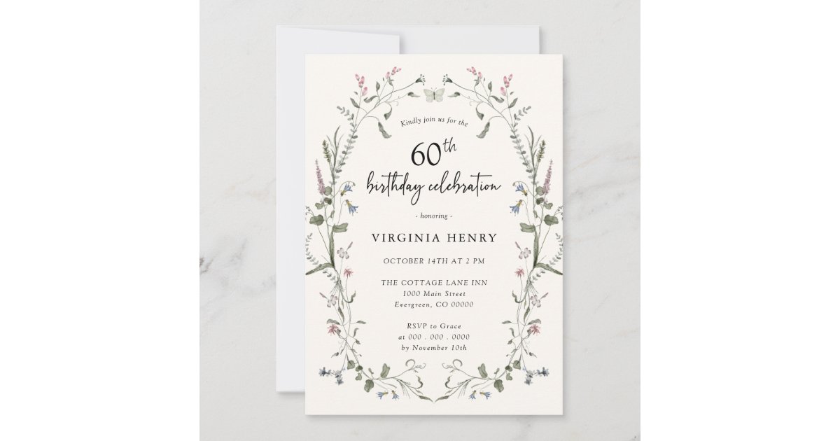 Elegant 60th Birthday Party Invitation | Zazzle