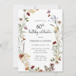 Elegant 60th Birthday Party Invitation<br><div class="desc">This stylish & elegant 60th birthday invitation features gorgeous hand-painted watercolor wildflowers arranged as a lovely wreath perfect with an elegant hand-lettered script. Find matching items in the White Boho Wildflower Wedding Collection.</div>