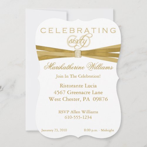 Elegant 60th Birthday Party Invitations