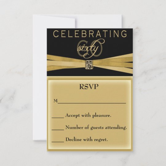 Elegant 60th Birthday Party Invitations RSVP Card