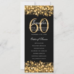 Elegant 60th Birthday Party Program Gold 