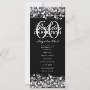 Elegant 60th Birthday Party Program Silver w/ Menu