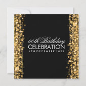 Elegant 60th Birthday Party Sparkles Gold Invitation (Back)