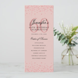 Elegant 60th Birthday Program Rose Gold Blush