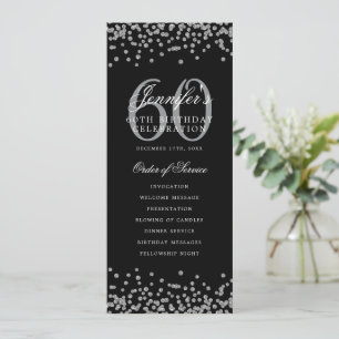 Elegant 60th Birthday Program Silver Black