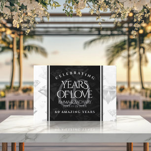 Elegant 60th Diamond Wedding Anniversary Foil Guest Book