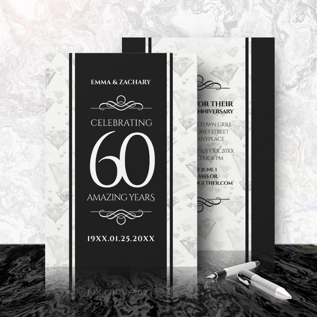 Elegant 60th Diamond Wedding Anniversary Invitation (Creator Uploaded)