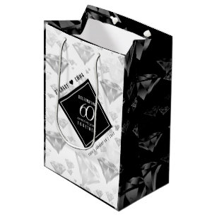 Diamond Personalized 60th Anniversary Gift Bags | Zazzle