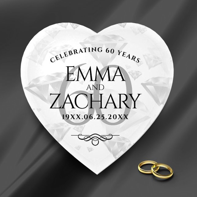 Elegant 60th Diamond Wedding Anniversary Paperweight (Creator Uploaded)