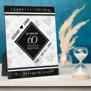 Elegant 60th Diamond Wedding Anniversary Plaque
