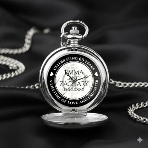 Elegant 60th Diamond Wedding Anniversary Pocket Watch
