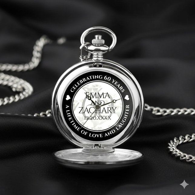 Elegant 60th Diamond Wedding Anniversary Pocket Watch (Elegant 60th Diamond Wedding Anniversary Pocket Watch Cover Photo)