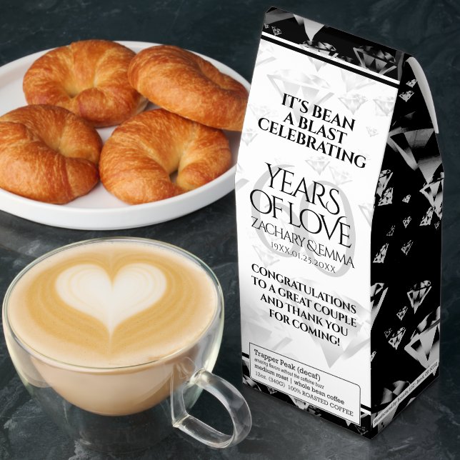Elegant 60th Diamond Wedding Anniversary Roasted Coffee (Breakfast)
