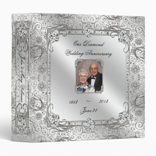 Elegant 60th Wedding Anniversary 15 Photo Binder