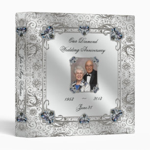 Elegant 60th Wedding Anniversary 1" Photo Binder