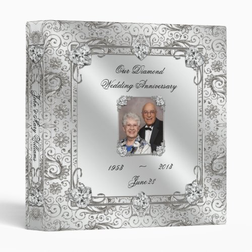Elegant 60th Wedding Anniversary 1 Photo Binder