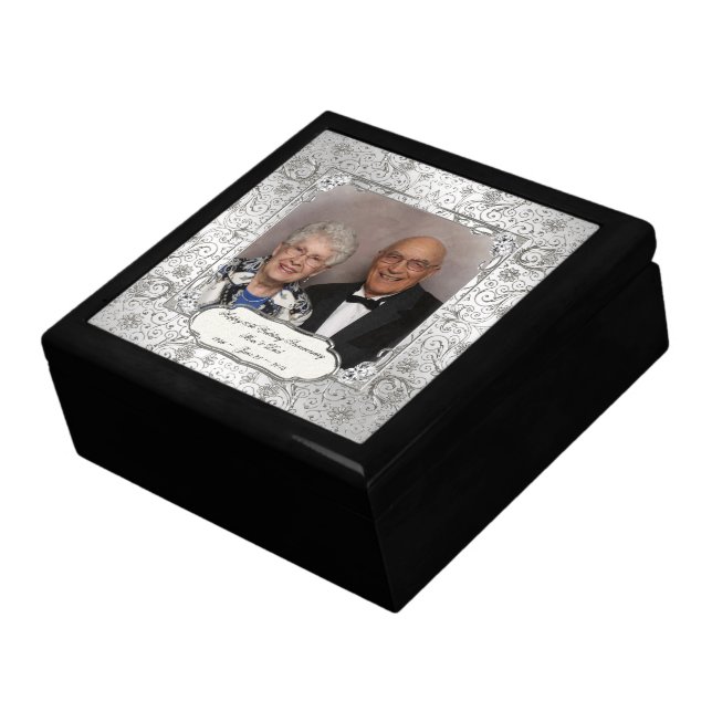 Elegant 60th Wedding Anniversary Photo Gift Box (Side)