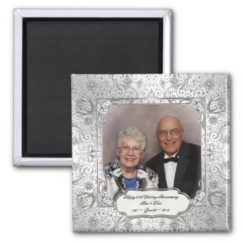 Elegant 60th Wedding Anniversary Photo Magnet