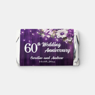Elegant 60th Wedding Anniversary String Lights Hershey's Miniatures