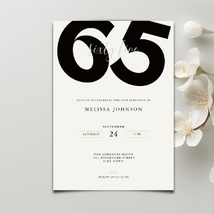 Elegant 65th Birthday Invitation - Minimal Style