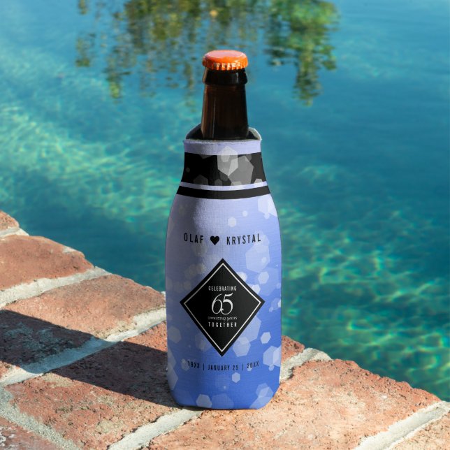 Elegant 65th Blue Sapphire Wedding Anniversary Bottle Cooler (In Situ Pool)