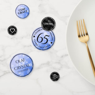 Elegant 65th Blue Sapphire Wedding Anniversary Confetti