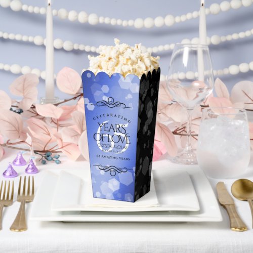 Elegant 65th Blue Sapphire Wedding Anniversary Favor Boxes