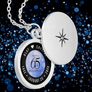 Elegant 65th Blue Sapphire Wedding Anniversary Locket Necklace