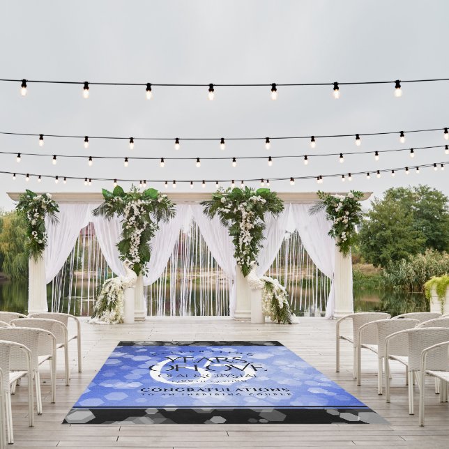 Elegant 65th Blue Sapphire Wedding Anniversary Outdoor Rug (Insitu (Wedding 1))