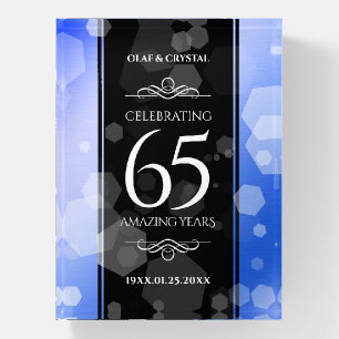 Elegant 65th Blue Sapphire Wedding Anniversary Paperweight