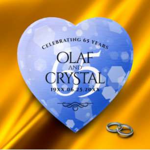 Elegant 65th Blue Sapphire Wedding Anniversary Paperweight