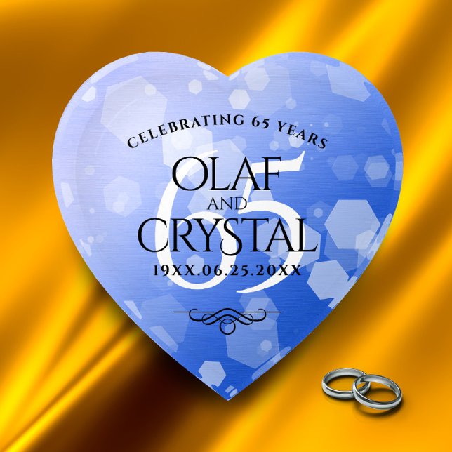 Elegant 65th Blue Sapphire Wedding Anniversary Paperweight (Creator Uploaded)