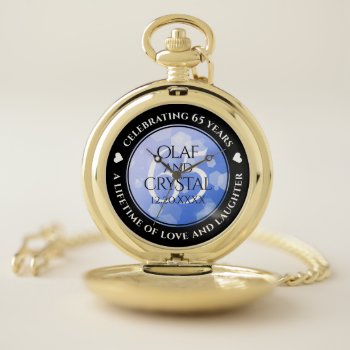 Elegant 65th Blue Sapphire Wedding Anniversary Pocket Watch by expressionsoccasions at Zazzle